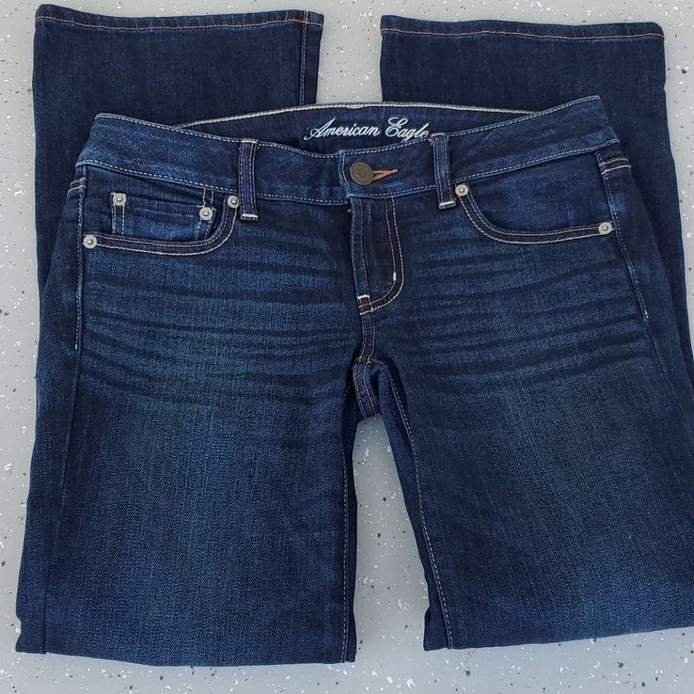 American Eagle Outfitters Women's Dark Blue Boot Cut Jeans